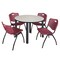 Kee Kee Round Table & Chair Set, Wood, Metal, Plastic Top, Maple TB48RNDPLBPBK47BY - alternate 1